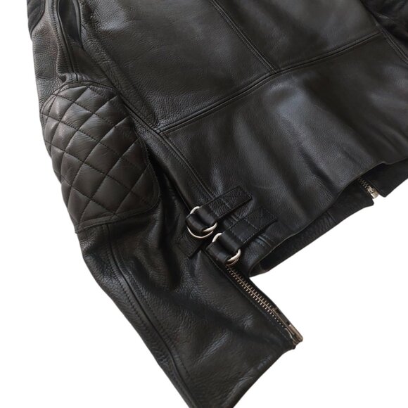 Acne Studios Oliver Leather Jacket Black Men's Size 48 M - Picture 8 of 15